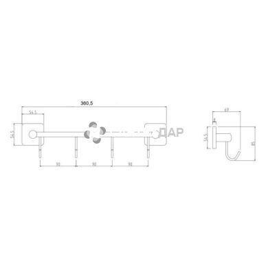 Тримач рушників Cosh 80-910B4 4 гачка