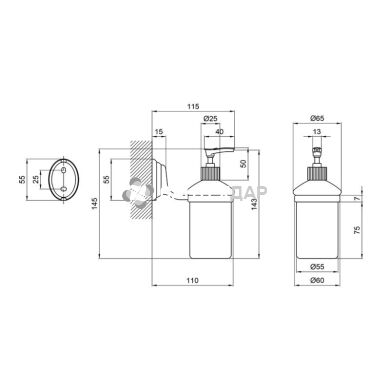 Дозатор для рідкого мила Lidz (CRG) -113.02.02