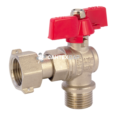 Кран кульовий Fado NEW 1" ЗР з накидною гайкою кутовий метелик