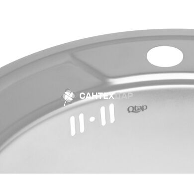 Кухонная мойка из нержавейки Qtap D490 Satin 0,8 мм