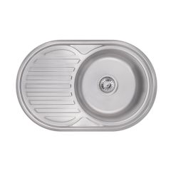 Кухонна мийка нержавіюча LIDZ 7750 Satin 0,6 мм 160 мм