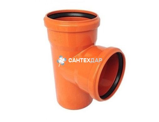 Тройник ПВХ наружной канализации Ostendorf 110/110х87&deg;