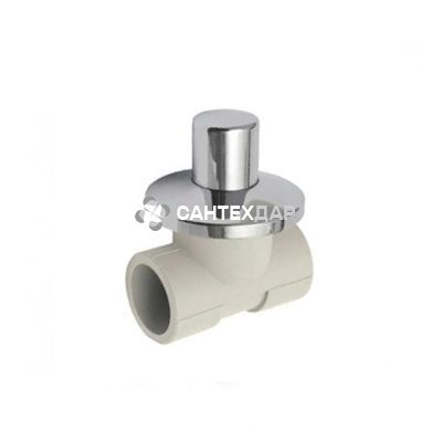 Вентиль запорный проходной ППР KAN 25 мм для закрытого монтажа с маховиком и отражателем