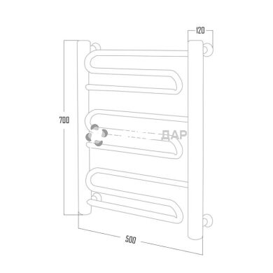 Рушникосушарка водяна Lidz Zigzag (CRM) D32/20х1/2" 500x700 P3