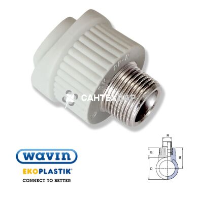 Вварное седло с резьбой ППР Wavin Ekoplastik 63*3/4 НР