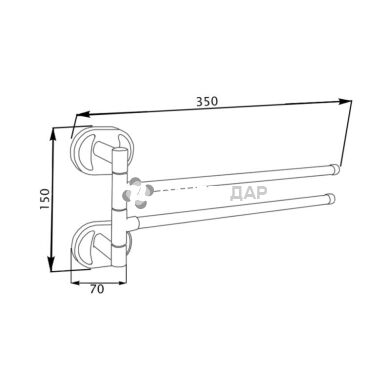 Держатель полотенец GF Italy 2912 двойной поворотный хром