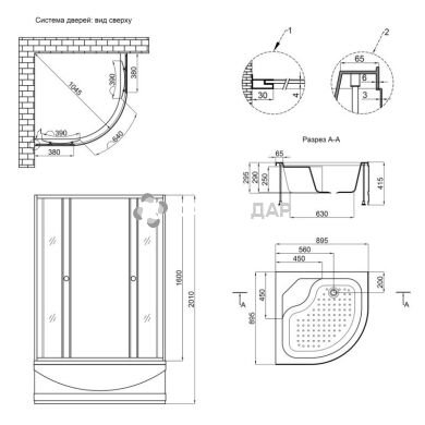 Душова кабіна Lidz Wieza 90x90 високий скло Linie