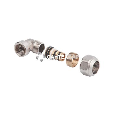 Колено металлопластиковое обжимное Іcma 16х1/2 ВР №535