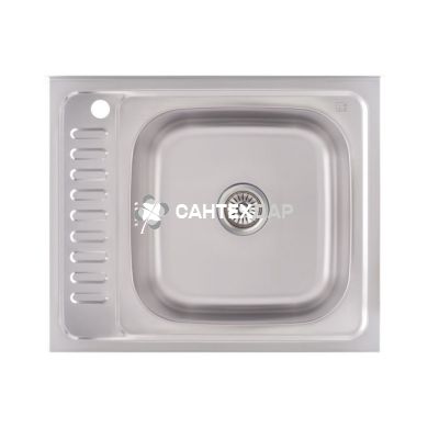 Кухонна мийка нержавіюча Lidz 6050-R Decor 0,6 мм