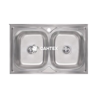 Мийка кухонна Imperial нержавійка 5080 Polish 0,8 мм подвійна