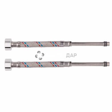 Подводка гибкая SD PLUS для смесителя в нержавеющей оплетке М10х1/2" пара 0,6 м удлиненная