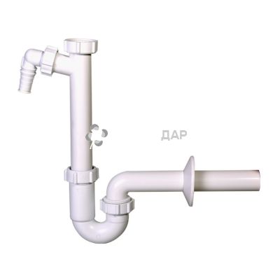 Сифон для раковины Styron STY-638-32-2 отвод к посудомоющей машине без выпуска