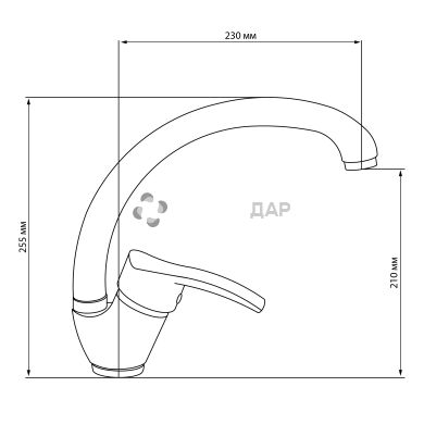 Смеситель для кухни GF Italy 04-008F-40 U BLA на гайке
