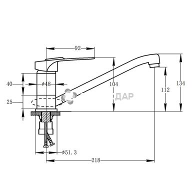 Смеситель для кухни Potato B49025-40 на гайке