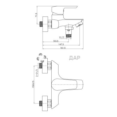 Смеситель для ванной Q-Tap Tenso CRM 006