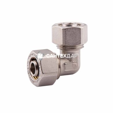 Угол металлопластиковый обжимной SD Forte 16*16 мм