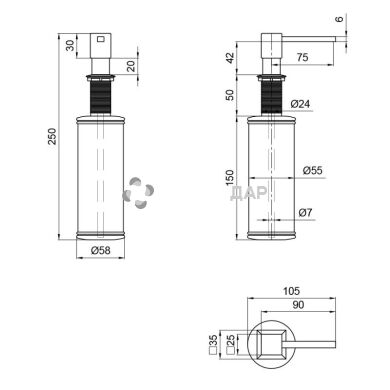 Дозатор для моющего средства Lidz (CRM) 112 02 000 00