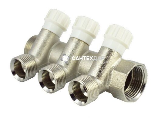 Коллектор вентильный под евроконус FADO 1"x3/4"x4 выхода