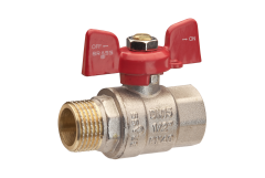 Кран кульковий Brass 15 мм 1/2" ЗВ PN40 метелик