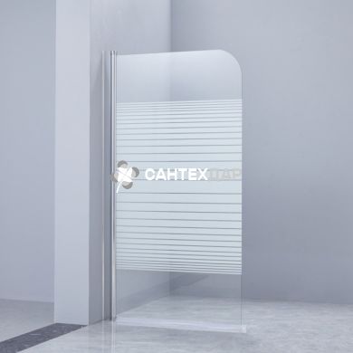 Шторка для ванни Lidz BRAMA SS80x150L.CRM.L скло Linie розпашна ліва