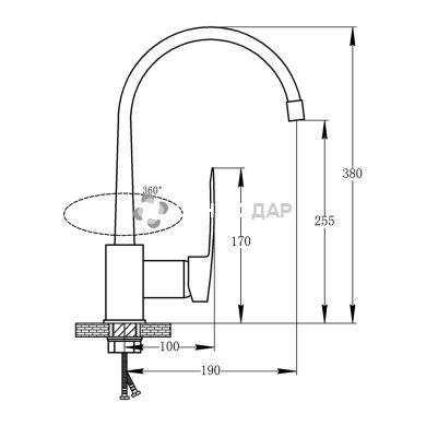 Смеситель для кухни Potato P4008-40 U на гайке