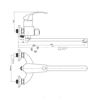 Смеситель для ванной Q-Tap Premiere CRM 005 NEW