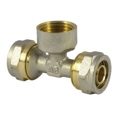 Тройник металлопластиковый обжимной АБ 26х3/4"х26 ВР