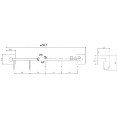 Тримач рушників Cosh 81-610-5 5 гачків