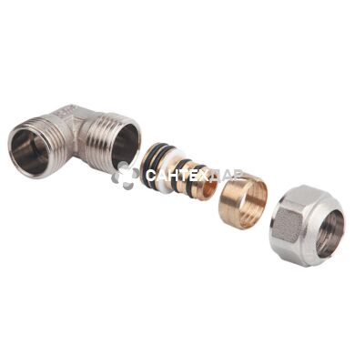 Колено металлопластиковое обжимное Іcma 16х1/2 НР №534