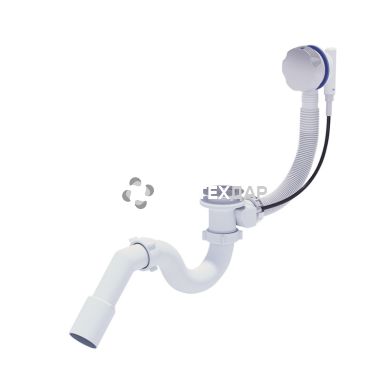 Сифон для ванны прямоточный автоматический ANI Plast EM311 выпуск 1 1/2" выход 50 мм с переливом