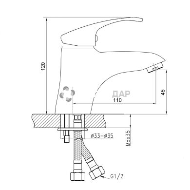 Смеситель для умывальника Q-Tap Premiere CRM 001