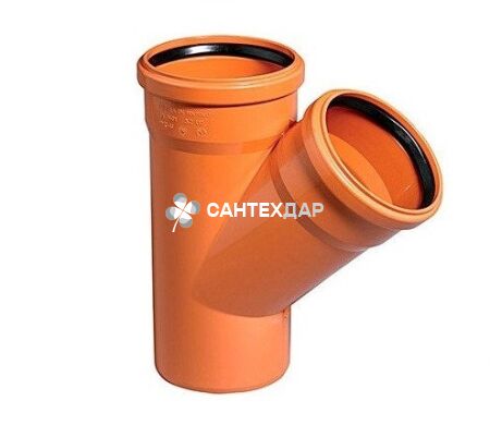 Тройник ПВХ наружной канализации Ostendorf 200/160х45&deg;