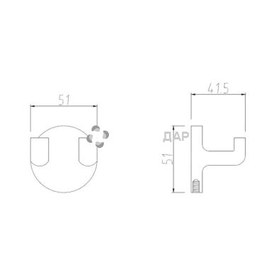 Гачок для халата настінний Cosh 80-910A подвійний