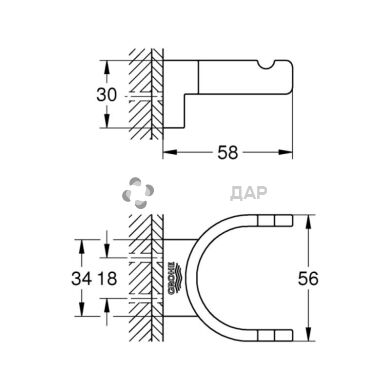 Гачок Grohe Selection 41049000