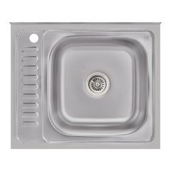 Кухонна мийка нержавіюча Lidz 6050-R Satin 0,6 мм