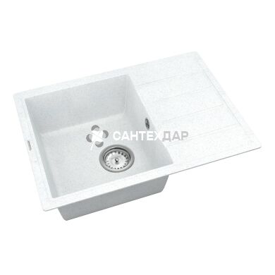 Мийка кварцева Vankor Easy EMP 02.62 White stone + сифон