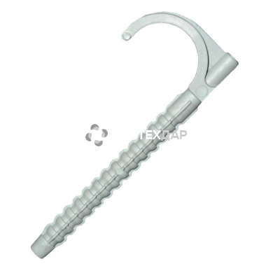 Крюк пластмассовый KAN для труб 14-20 мм L 77 мм одинарный белый