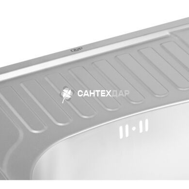 Мийка кухонна з нержавіючої сталі Qtap 5848 Satin 0,8 мм