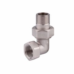 Сгон с американкой латунный SD Forte 1/2 ВН угловой никель