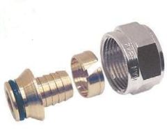 Соединитель конусный KAN Push 25x3.5 мм 1 ВР латунь с никелированной гайкой