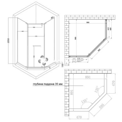 Душевая кабина Lidz Dozorca SC90x90.CRM.LOW.TR