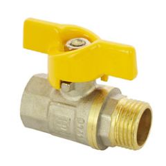 Кран шаровый для газа АБ 1/2" НВ бабочка