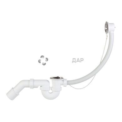 Сифон для ванны Styron STY-536 длина 530 мм с цепочкой