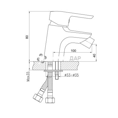 Смеситель для биде Q-Tap Light CRM 001A