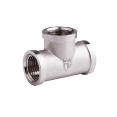 Тройник латунный SD Forte 1/2 ВВВ никель