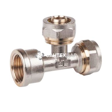 Тройник металлопластиковый обжимной Valve 16х16х1/2" ВР