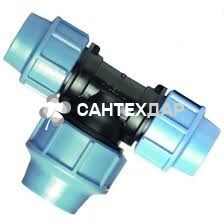 Тройник зажимной переходной для труб ПНД Unidelta 20х25х20 мм